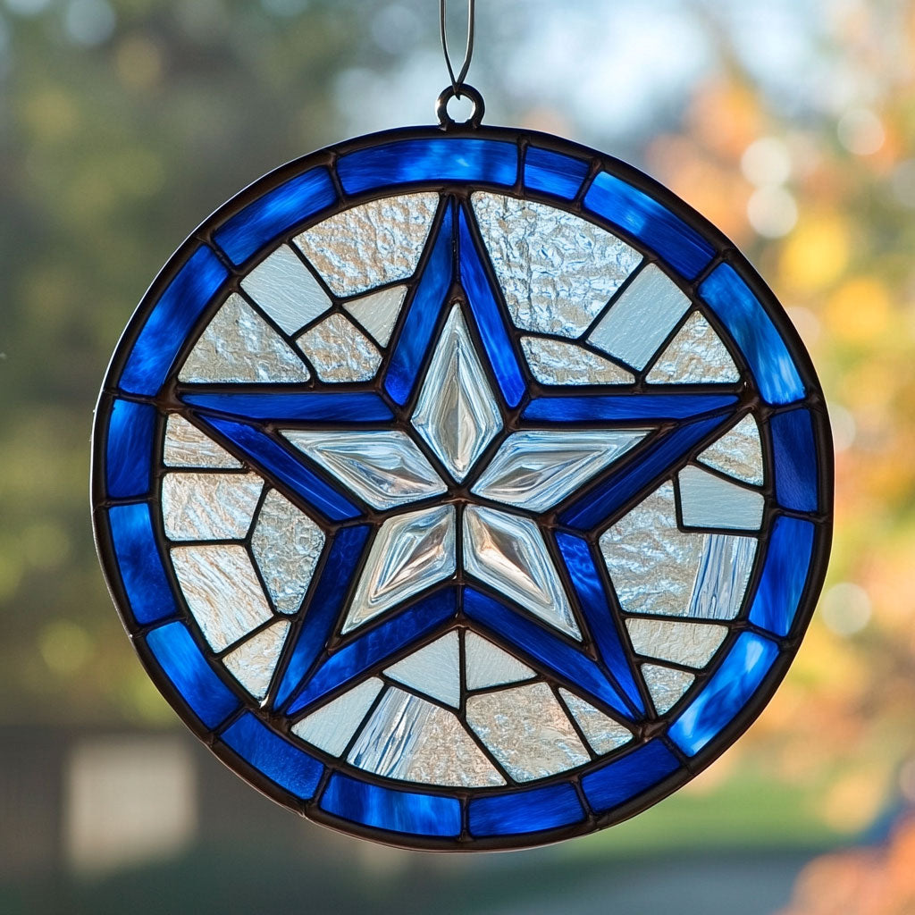 Blue Star WJ2310037CL Stained Glass Suncatcher