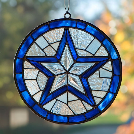 Blue Star WJ2310037CL Stained Glass Suncatcher