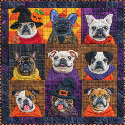 Boo Pumpkin French Bulldogs XR1908050CL Quilt
