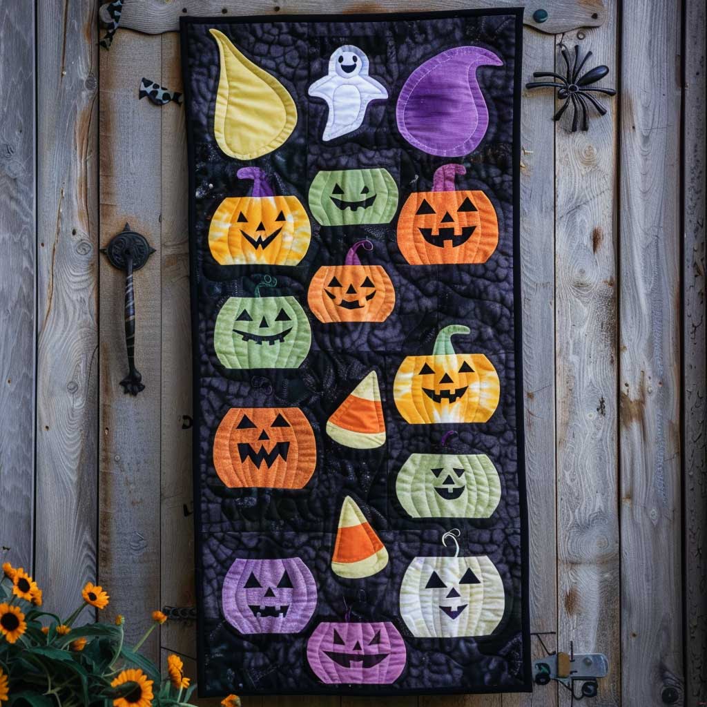 Boo Pumpkin Halloween XR2307014CL Quilted Table Runner