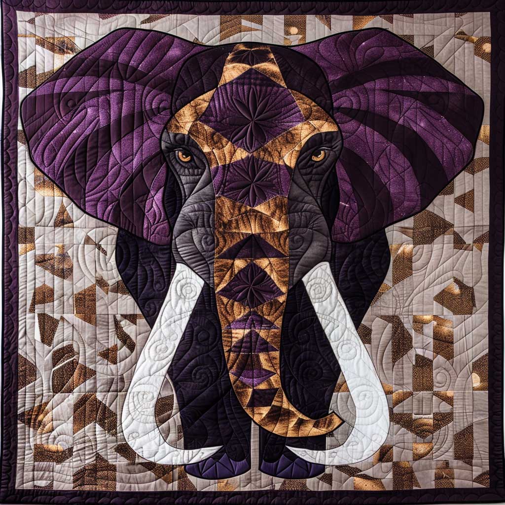 Brown Trunk Elephant XR1008043CL Quilt