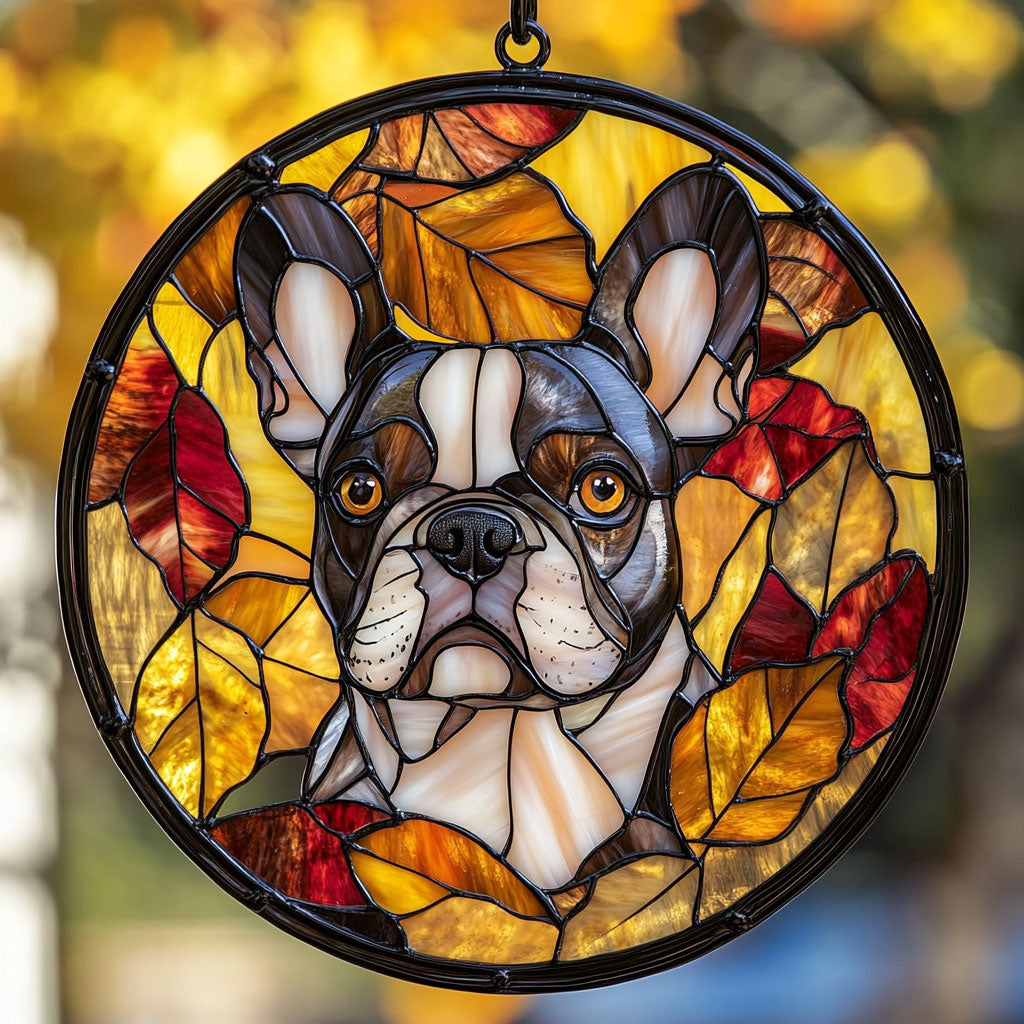 Bulldog Autumn Vibes WU1601027CL Suncatcher