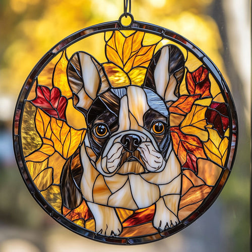 Bulldog Autumn Vibes WU1601028CL Suncatcher