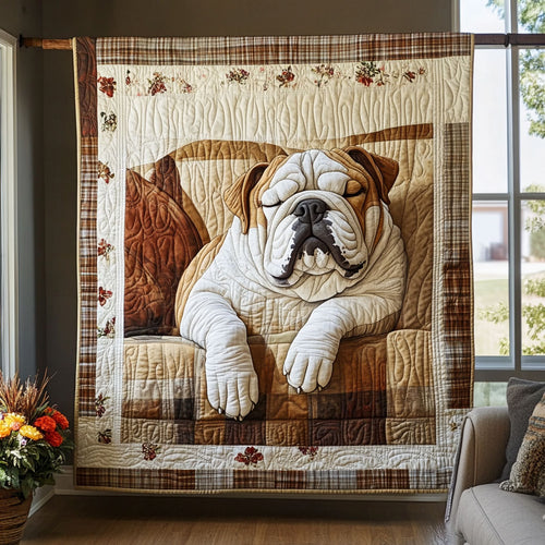 Bulldog Sleeping YR1002043CL Quilt