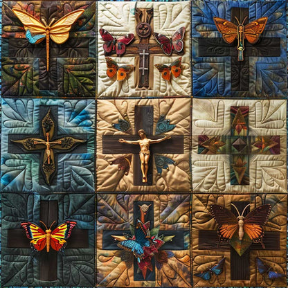 Butterfly Christian Cross XR2406005CL Quilt