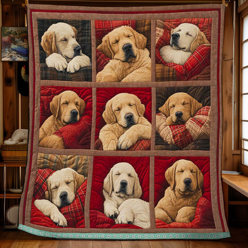 Patchwork Golden Retriever WP1809006CL Quilt