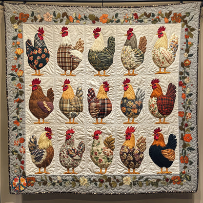 Floral Chicken WU3010011CL Quilt
