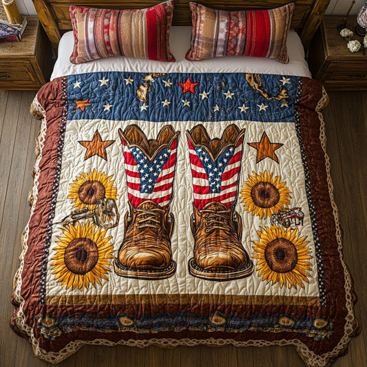 Cowboy Boots And Sunflower WY2201009CL Duvet Cover Set