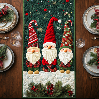 Christmas Gnomes XR2709030CL Quilted Table Runner