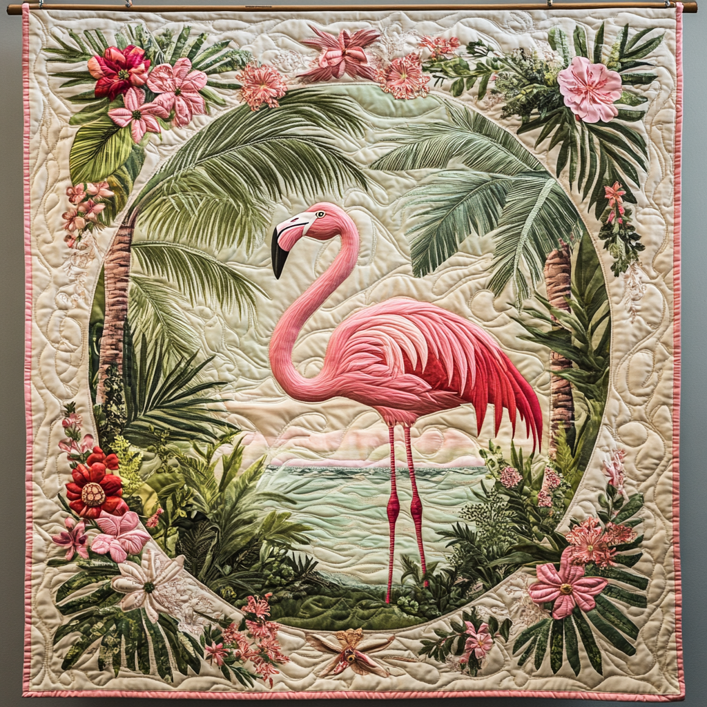 Tropical Flamingo WG1001010CL Quilt