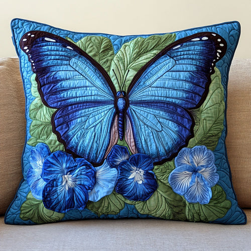 Butterfly Blue Flower WT2803043CL Quilt Pillow Case