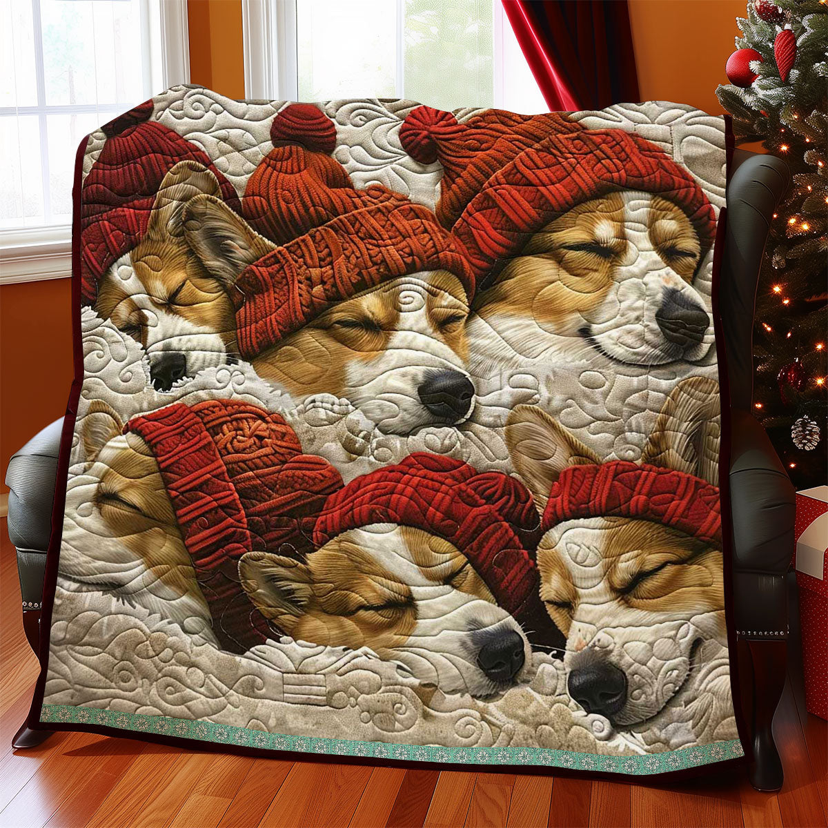 Sleepping Corgi WJ1409025CL Quilt