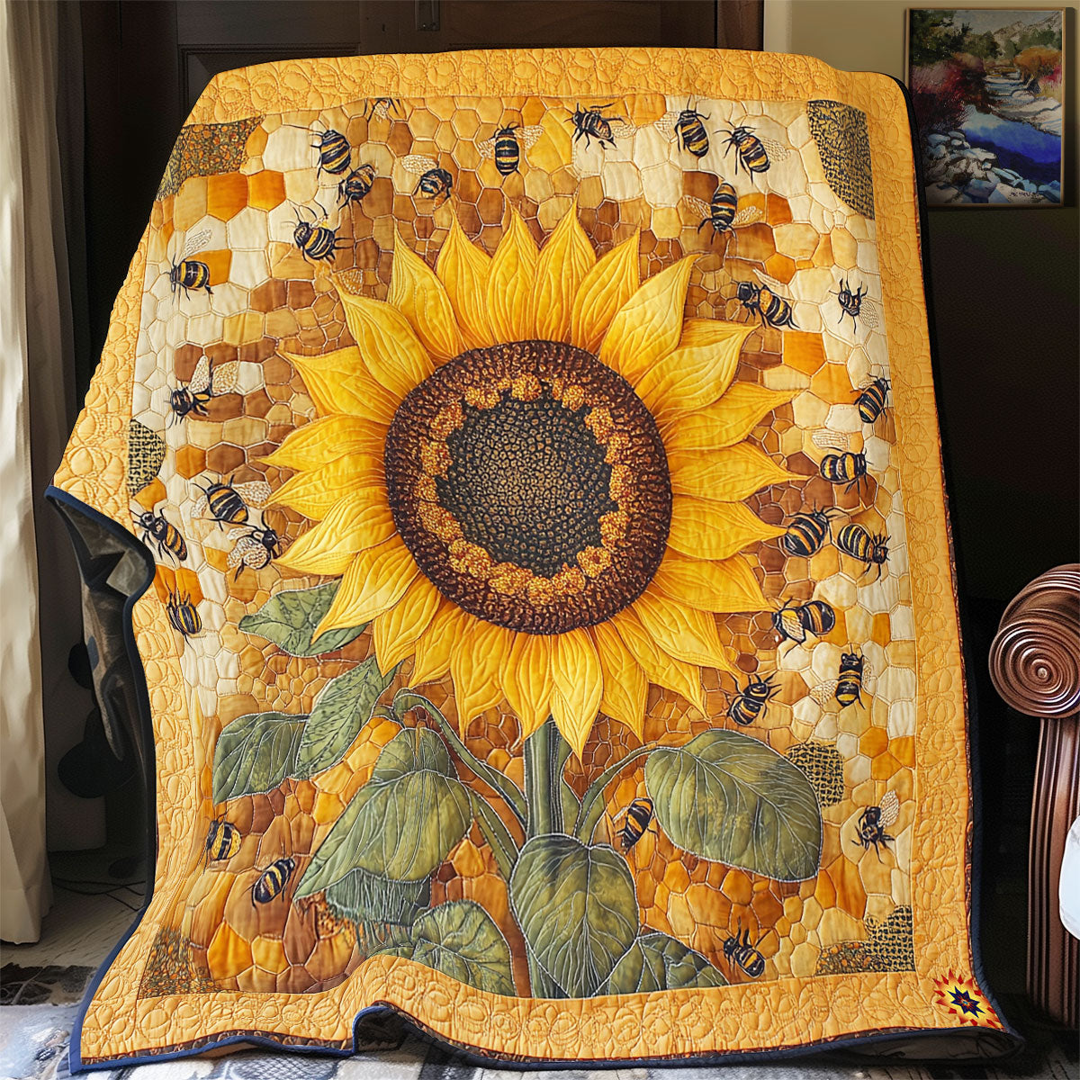 Sunflower Bee WY1511025CL Quilt