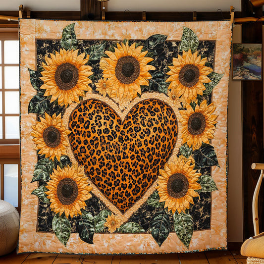 Leopard Heart And Sunflower WN0701034CL Quilt