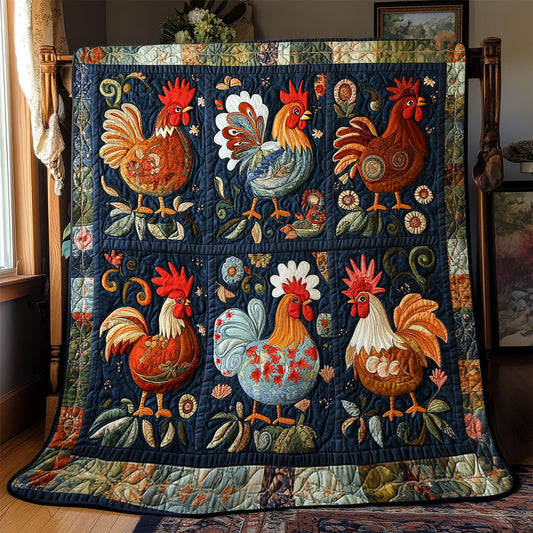 Folk Charm Chicken WJ2712018CL Quilt