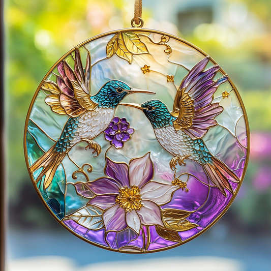 Hummingbird Purple Light WU0611083CL Suncatcher