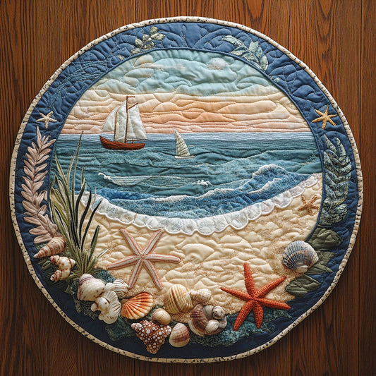 Seashell Shores CP3004018CL Quilted Round Mat