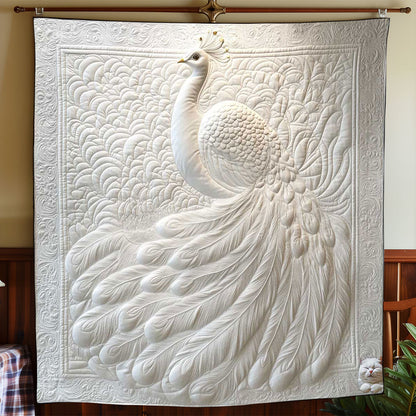 Elegant White Peacock WP2112014CL Quilt