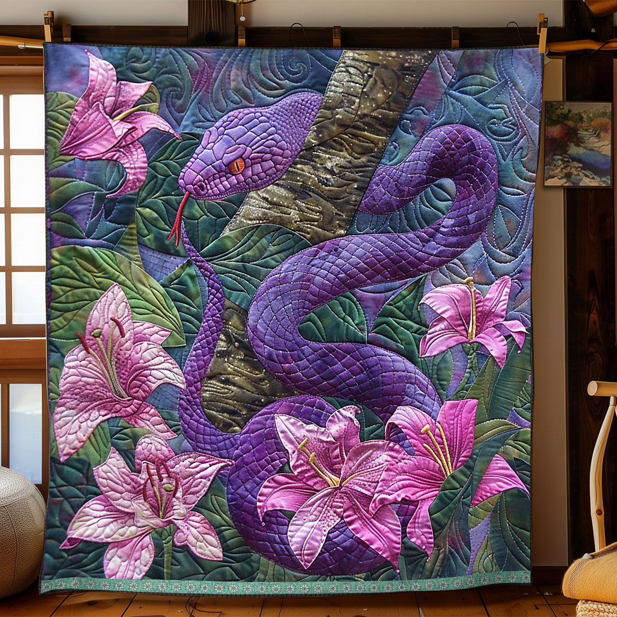 Purple Poisonous Snake WP0609036CL Quilt