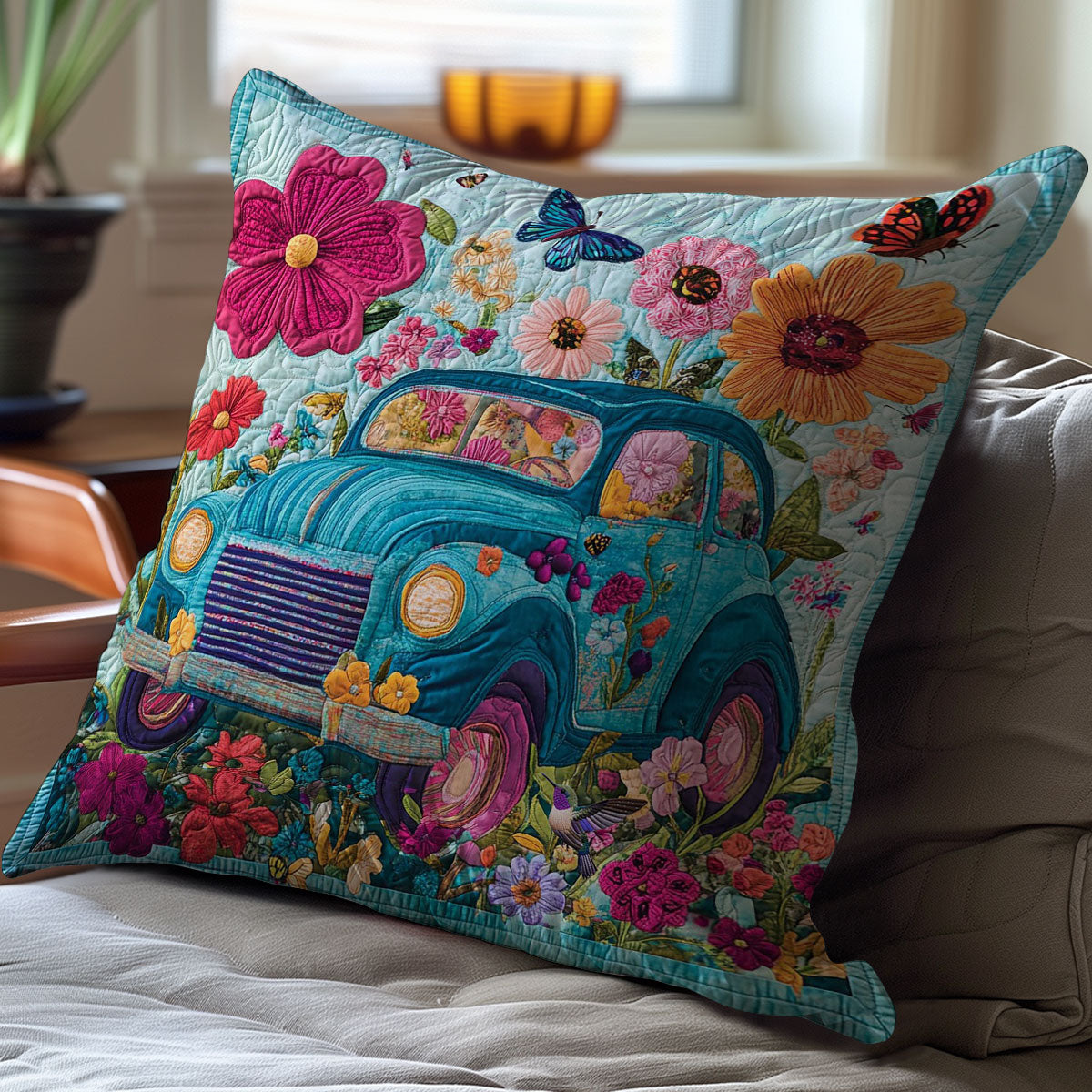 Hippie Vintage Car WY0101049CL Quilt Pillow Case