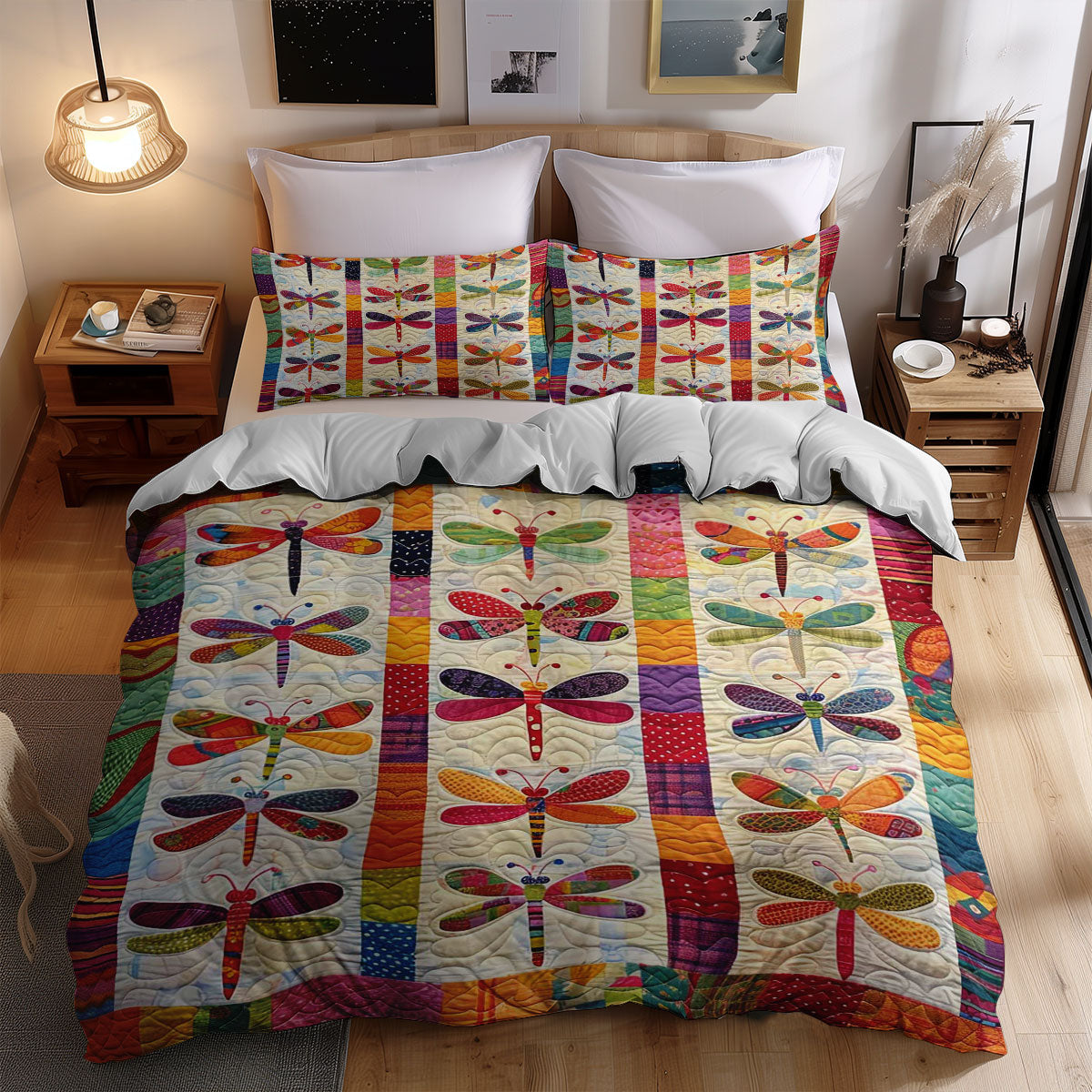 Patchwork Dragonflies WJ1209033CL Duvet Cover Set