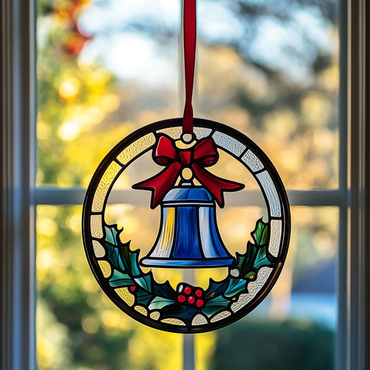 Jingle Bell WJ1811043CL Stained Glass Suncatcher