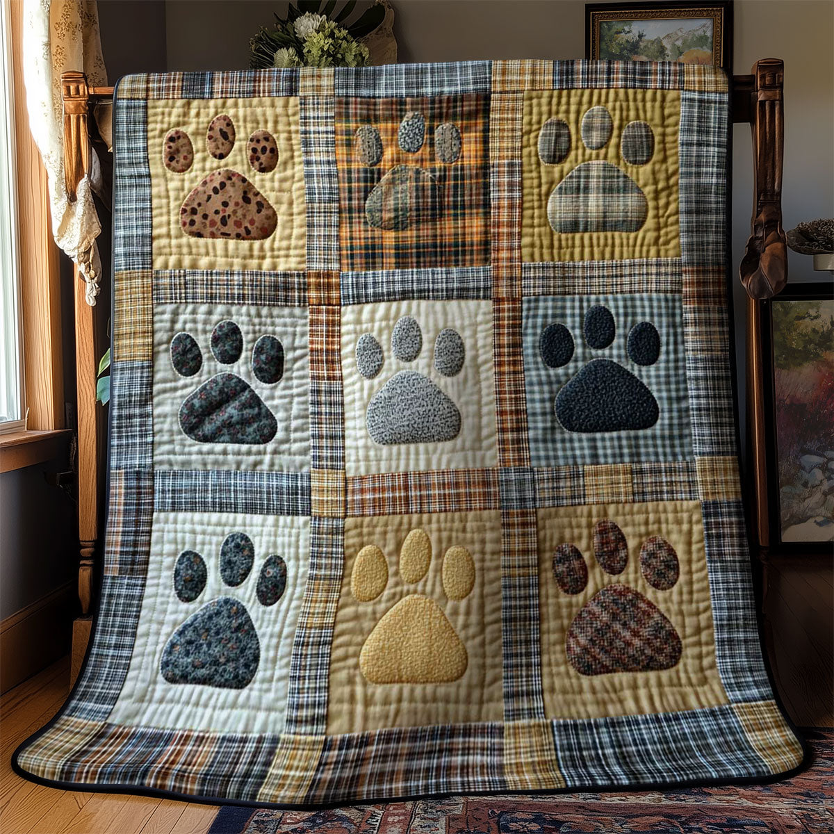 Patchwork Dog Paws WN0701027CL Quilt