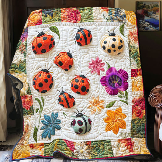 Floral Cute Ladybug WP2312018CL Quilt