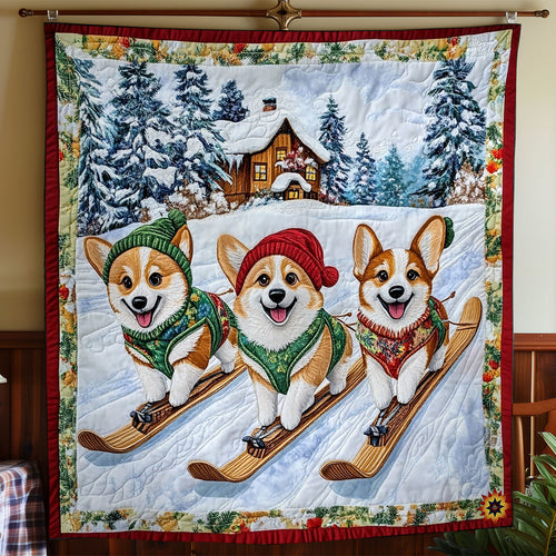 Snowboarding Corgi WY0411039CL Quilt