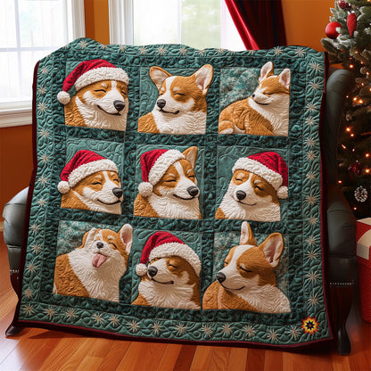 Sleeping Santa Corgi WY1211014CL Quilt