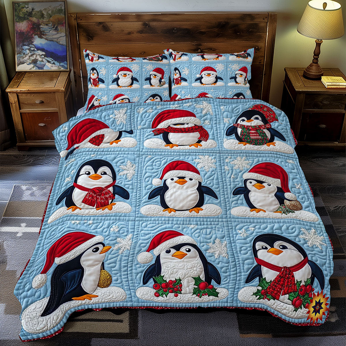 Santa Penguin WY2911124CL Duvet Cover Set