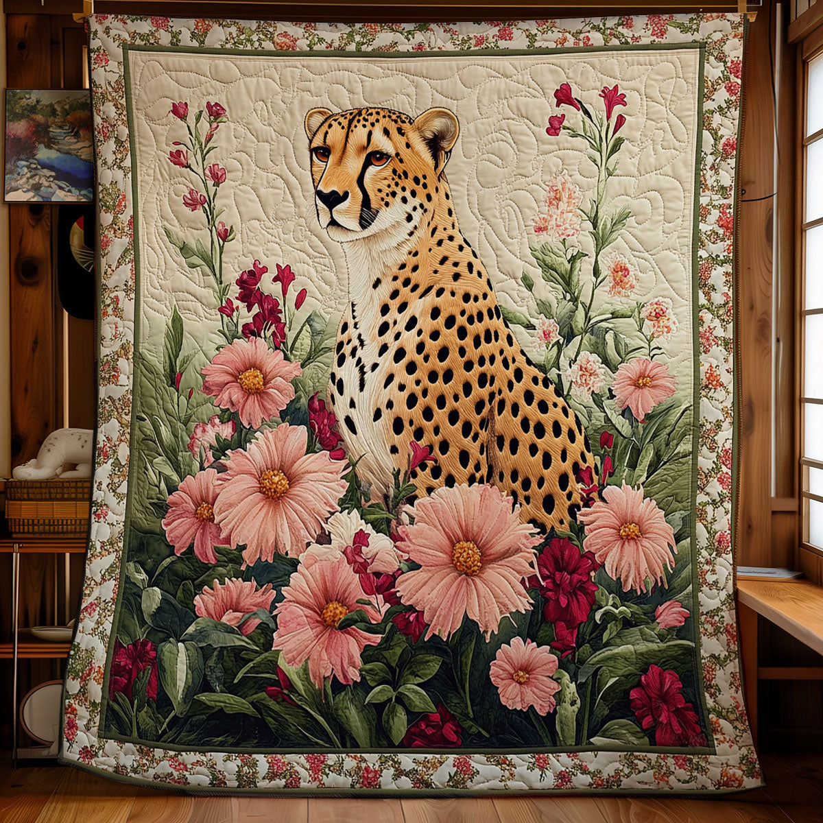 Cheetah In Flower WY0202010CL Quilt