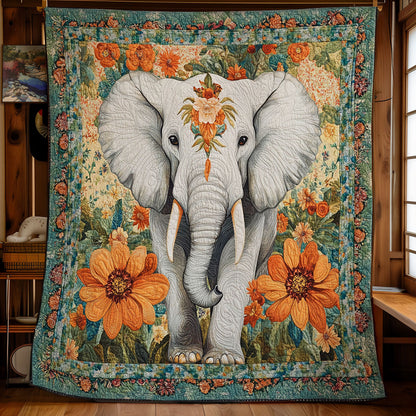 Mystic Elephant In Flower WY0202036CL Quilt