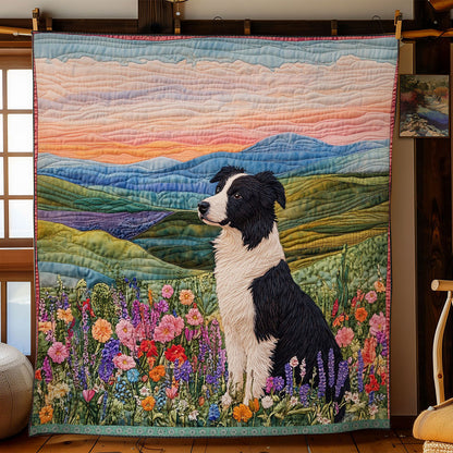 Border Collie Flower WT0703039CL Quilt