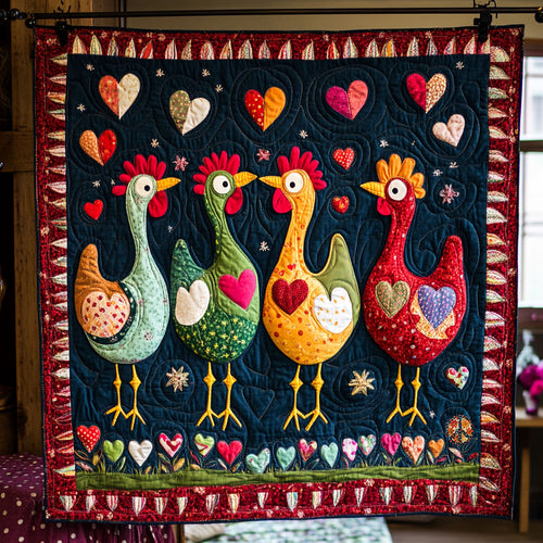 Colorful Chicken WJ2611015CL Quilt