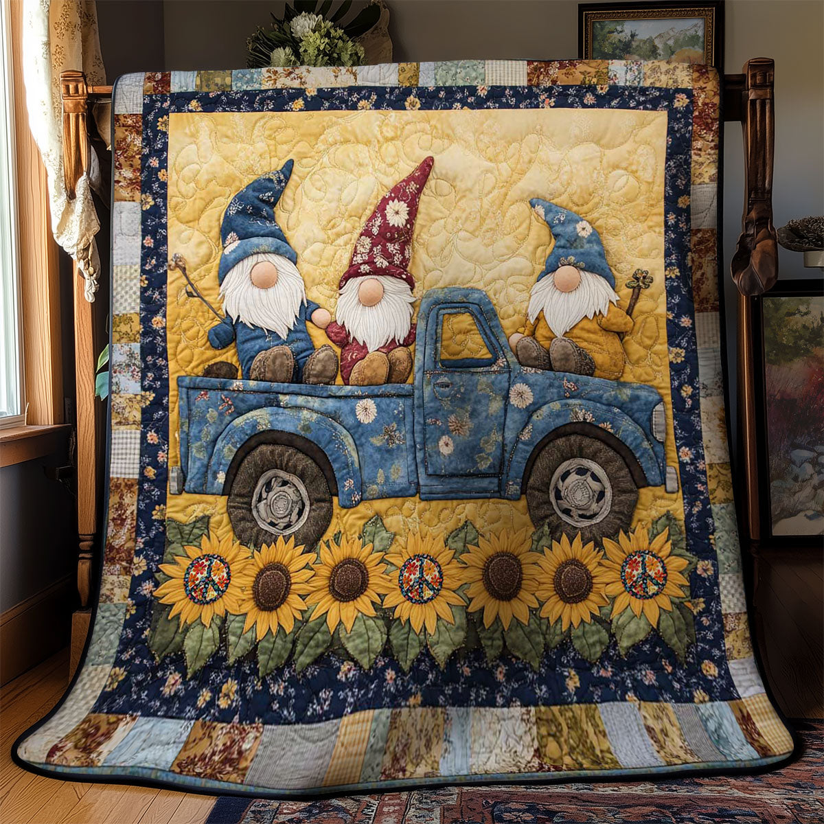 Sunflower Gnome Glory WN2811055CL Quilt