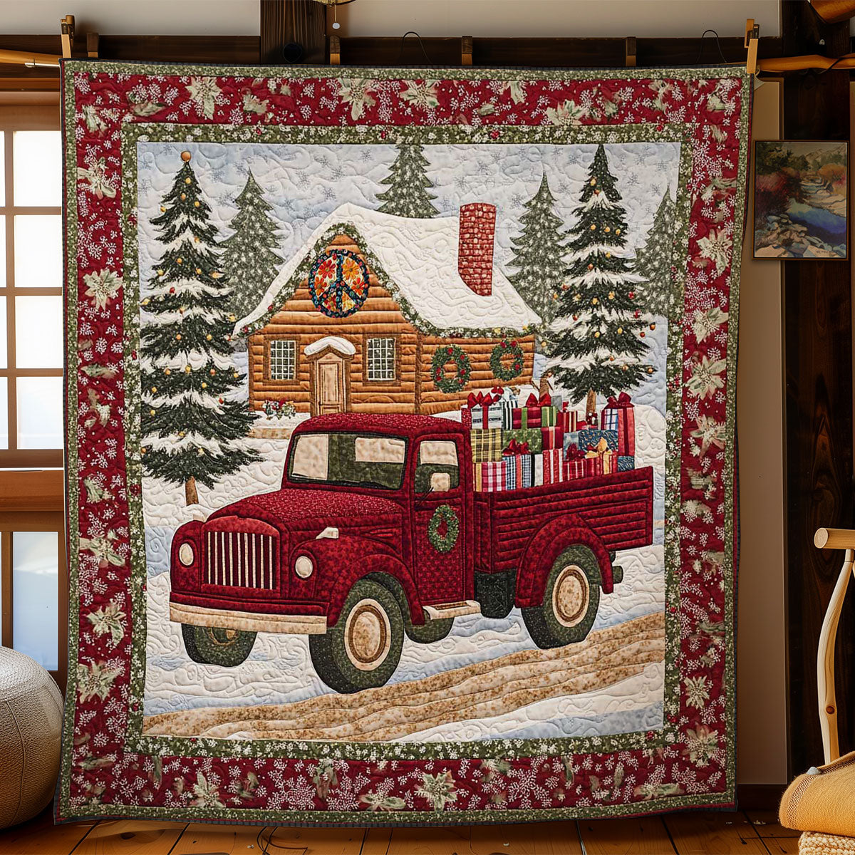 Cozy Red Truck WN0611036CL Quilt