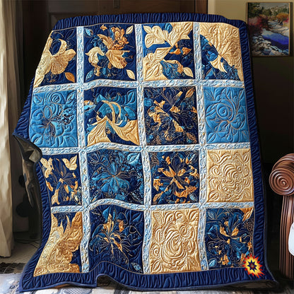 Gold And Navy Blue WY0712016CL Quilt