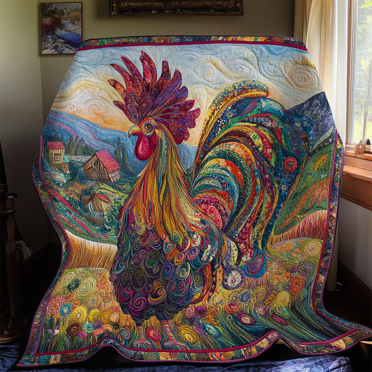 Majestic Rooster WY0811022CL Quilt
