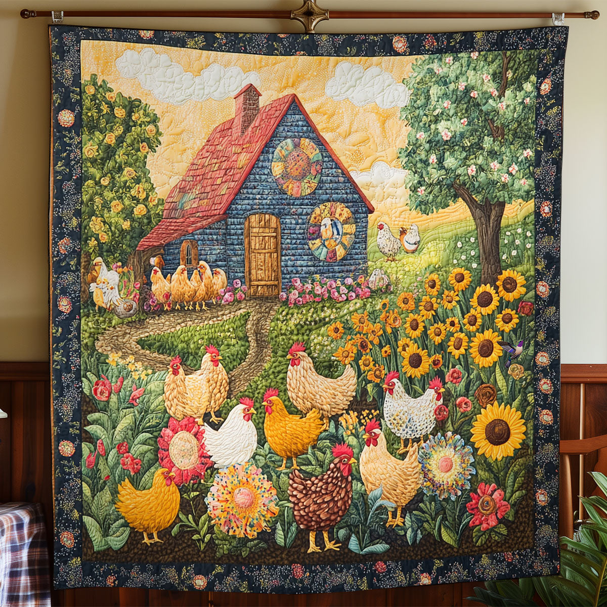 Farm Of Chicken WY0111031CL Quilt