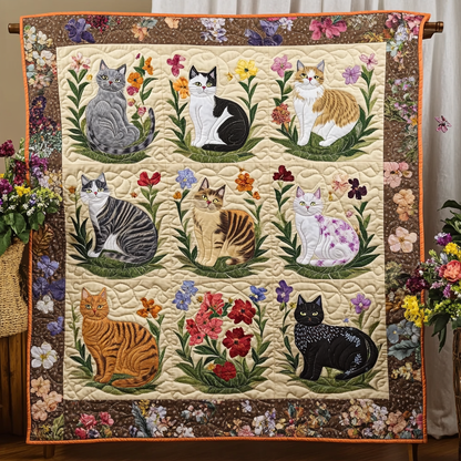 Cat Flower WG3012001CL Quilt