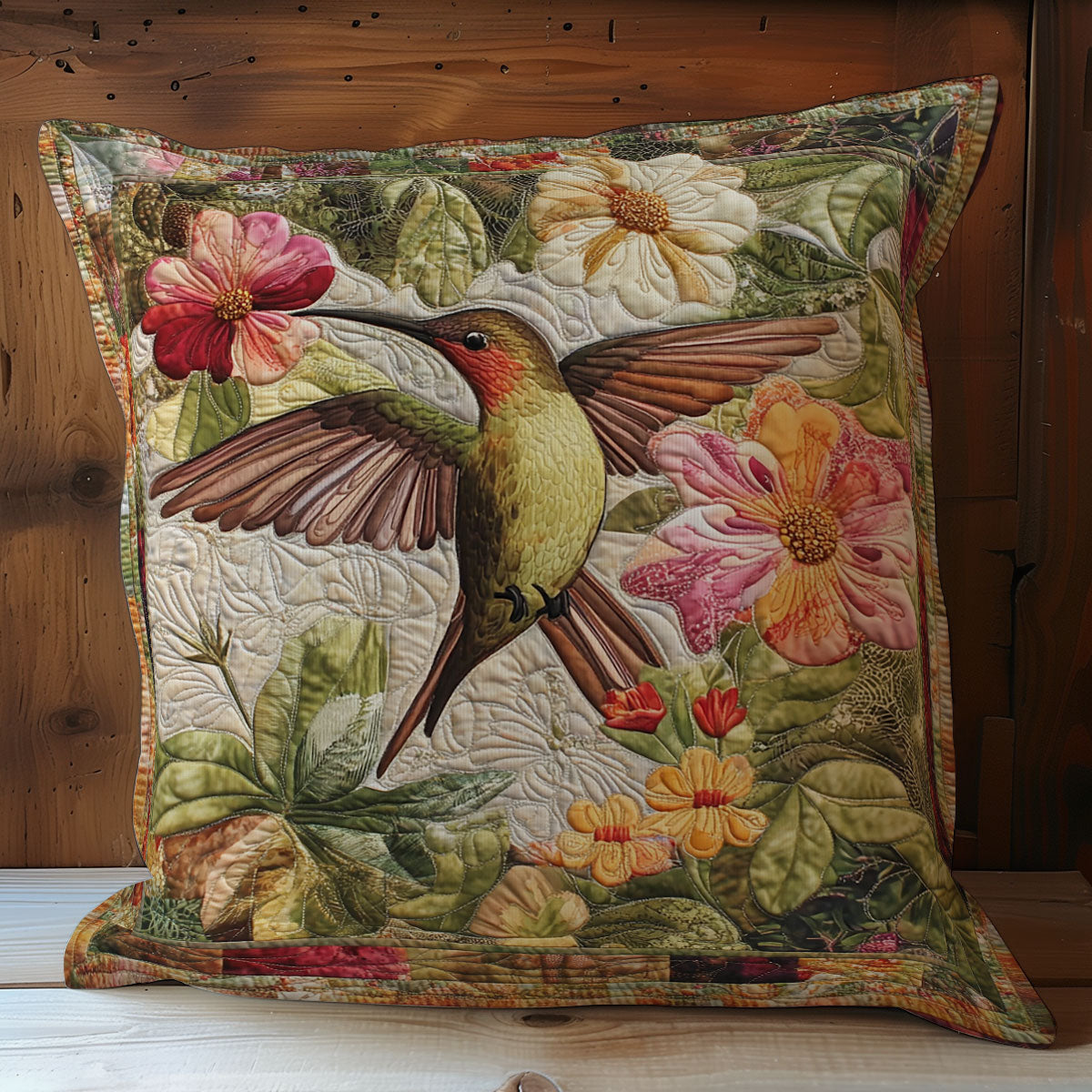Hummingbird And Flower WY0301063CL Quilt Pillow Case