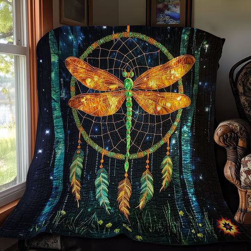 Golden Dragonfly Dreamcatcher WY0312034CL Quilt