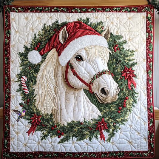 Christmas Wreath White Horse WY0911040CL Quilt