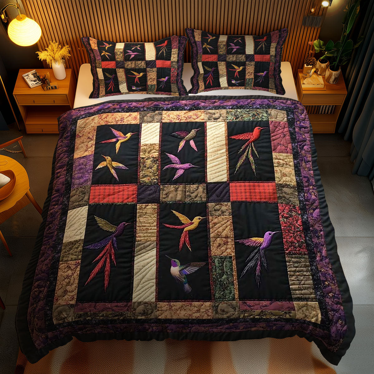 Night Hummingbird Flight WN1010150CL Duvet Cover Set