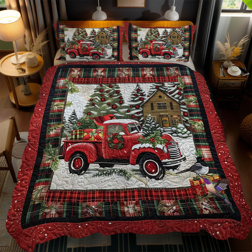 Cozy Red Truck Winter WN1510052CL Duvet Cover Set