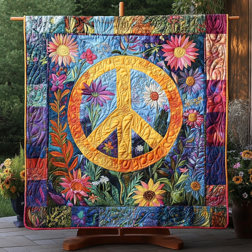 Floral Peace Sign WG1001015CL Quilt