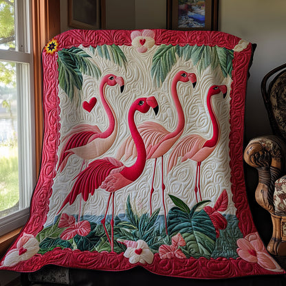 Flamingo Family WY1012035CL Quilt