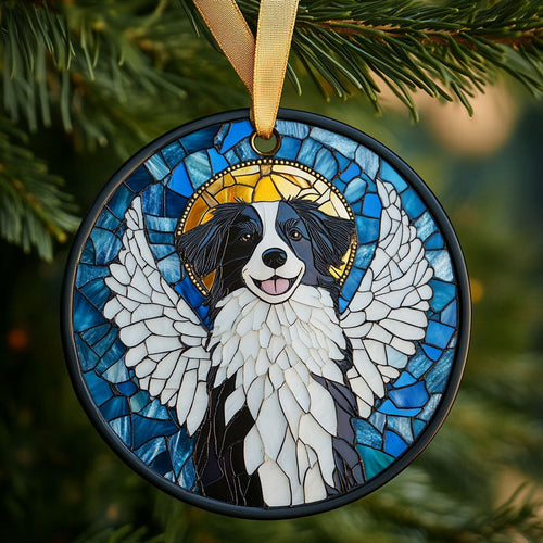 Jolly Border Collie WN1510057CL Christmas Ornament