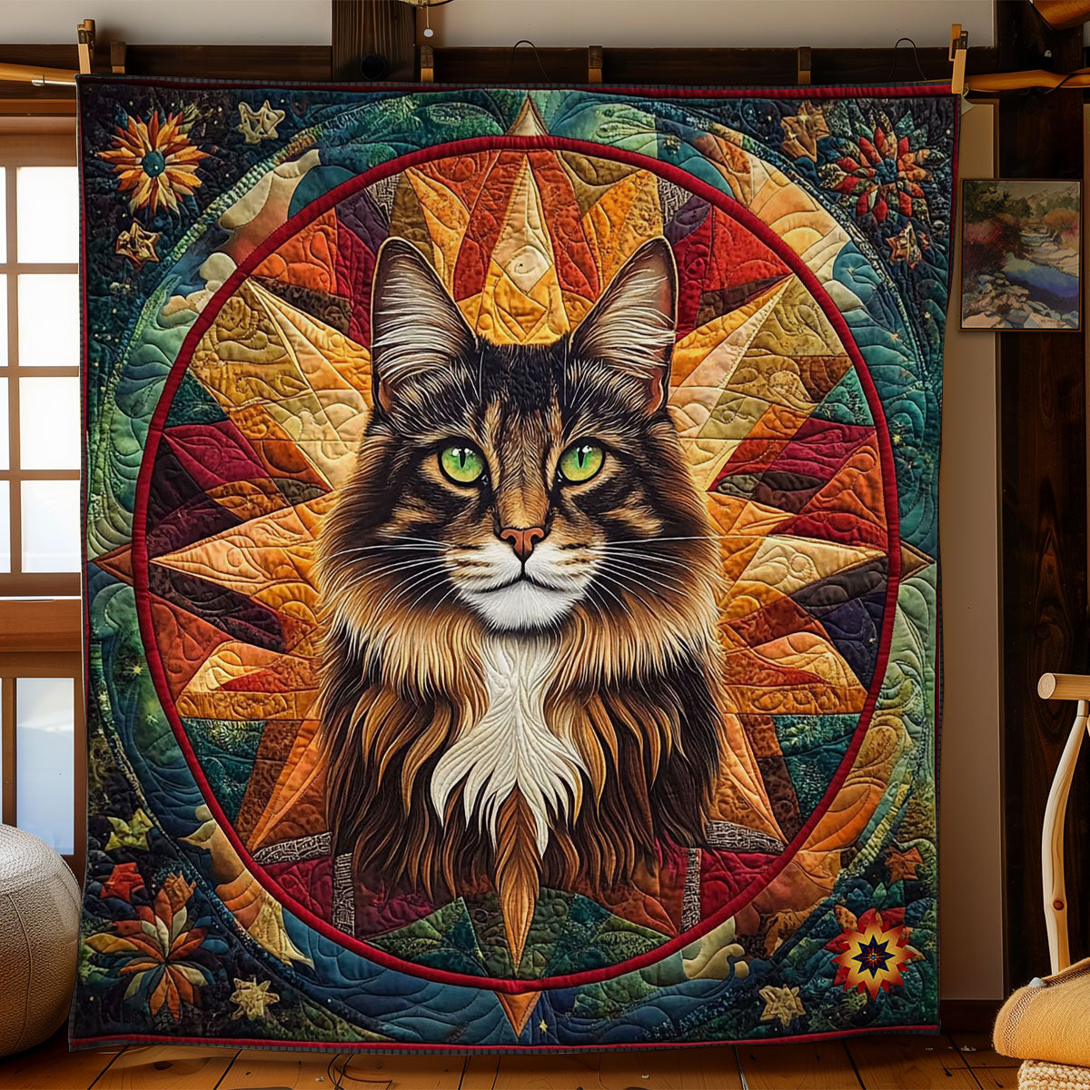 Mystic Portrait Cat WY1112013CL Quilt